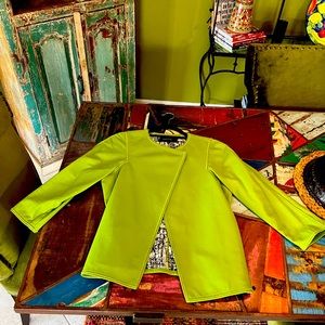 Lime green leather jacket